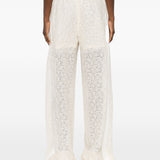 Ermanno Scervino White Embroidered Detailing Trousers