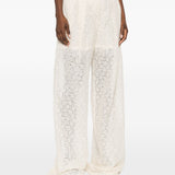 Ermanno Scervino White Embroidered Detailing Trousers