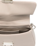 Emporio Armani Beige Textured Chain Satchel