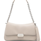 Emporio Armani Beige Textured Chain Satchel