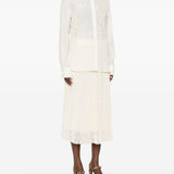 Ermanno Scervino White Embroidered Silk Shirt