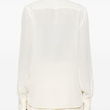 Ermanno Scervino White Embroidered Silk Shirt