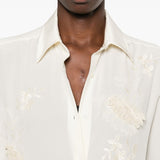 Ermanno Scervino White Embroidered Silk Shirt