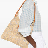 Ermanno Scervino Beige Raffia Weave Bag