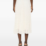 Ermanno Scervino White Embroidered Longline Skirt