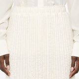 Ermanno Scervino White Embroidered Longline Skirt
