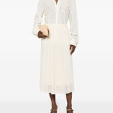 Ermanno Scervino White Embroidered Longline Skirt