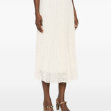 Ermanno Scervino White Embroidered Longline Skirt
