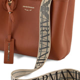 Emporio Armani Brown Leather MyEA Small Shopping Bag