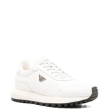 Emporio Armani White Nylon Logo Sneakers