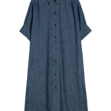 Jil Sander Blue Pointed Collar Dress