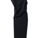 Jacquemus Charcoal Draped Sleeveless Silhouette Dress