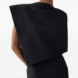Jacquemus Charcoal Draped Sleeveless Silhouette Dress