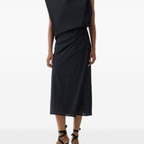 Jacquemus Charcoal Draped Sleeveless Silhouette Dress