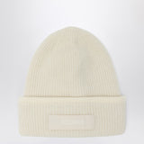 Jacquemus Off White RibbedTextured LeatherLabel Beanie