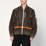 Sacai Khaki Green Jacket With Adjustable Drawstring