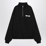 Jacquemus Black Zip Up Sweatshirt HighCollar LogoLabel