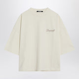JACQUEMUS Light beige boxy T-shirt with logo