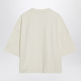 JACQUEMUS Light beige boxy T-shirt with logo