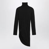 JACQUEMUS Black draped  Spallina dress