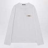 JACQUEMUS White long-sleeved cotton T-shirt