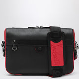 Christian Louboutin Black Shoulder Bag Crimson Rubber