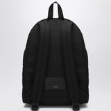 Saint Laurent Black Textured Embossed Logo Backpack