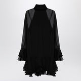 Valentino Midnight Black Exquisite Sheer Dress Bow