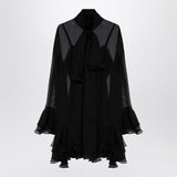 Valentino Midnight Black Exquisite Sheer Dress Bow