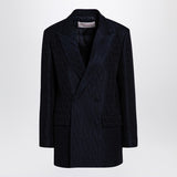 Valentino Navy Blue Doublebreasted Jacket ToileIconographe