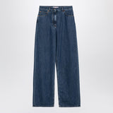 Valentino AzureBlue RelaxedFitFrontZipPatchBackLogo Jeans
