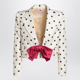 Valentino Ivory Jacket Plusdepois Print Cropped Bow