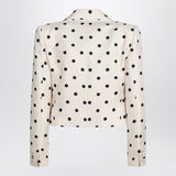 Valentino Ivory Jacket Plusdepois Print Cropped Bow