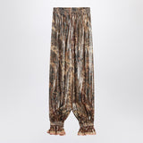 Valentino Metallic Beige Pleated Elasticized Waist Trousers
