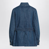Valentino Blue Overshirt Showcasing Branded Buttons