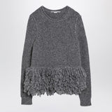 Stella McCartney Grey Sweater Feather Insert Crewneck