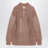 Valentino Multicoloured Openwork Long Sleeve Sweater