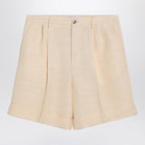 Valentino Butter-coloured Bermuda shorts with turn-ups