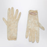 Valentino Garavani Butter Coloured Vlogo Signature Gloves