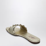 Valentino Garavani Platinum Metallic Roman Stud Sandals