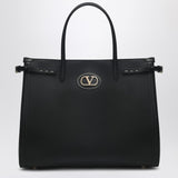 Valentino Garavani Black leather medium Antibes tote bag