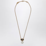 Valentino Garavani Gold Ovalette Necklace Pearl Crystal