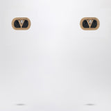 Valentino Garavani Gold Oval Earrings With Crystals