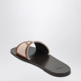 Valentino Garavani Brown Canvas Slide Sandal VLogoSignature