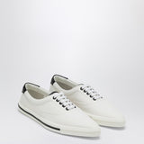Saint Laurent White Club Low Sneaker TopstitchedLeather