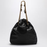 Balenciaga Black NappaLeather Tote Charms Chain Strap