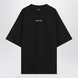 Balenciaga Black VintageWorn Ribbed Crewneck Logo Shirt