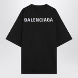 Balenciaga Black VintageWorn Ribbed Crewneck Logo Shirt