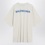 Balenciaga White Vintage Embroidered Logo Ribbed Tee