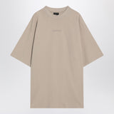 Balenciaga Beige Ribbed Crew Neck T Shirt Medium Fit